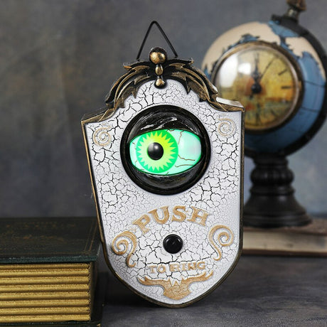 Enge Halloween deurbel met gloeiend oog | Geluids- & lichteffecten - Realistische decoratie voor trick or treating