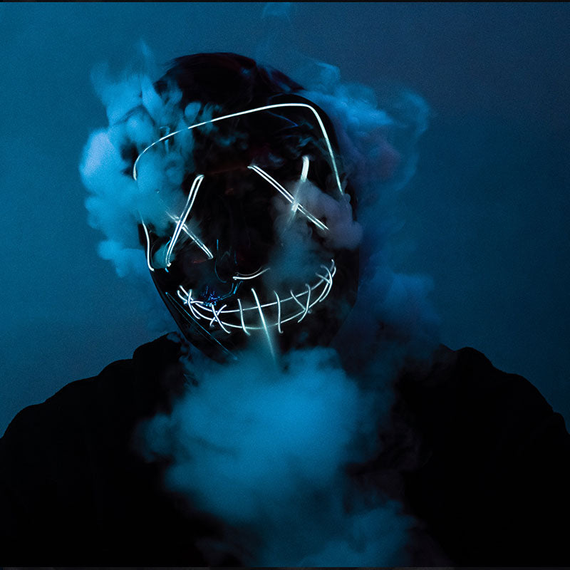 LED Horror Masker voor Halloween & Maskerade | Purge-geïnspireerd knipperend masker met 3 lichtstanden - Verstelbaar & Veilig EL-draad Ontwerp